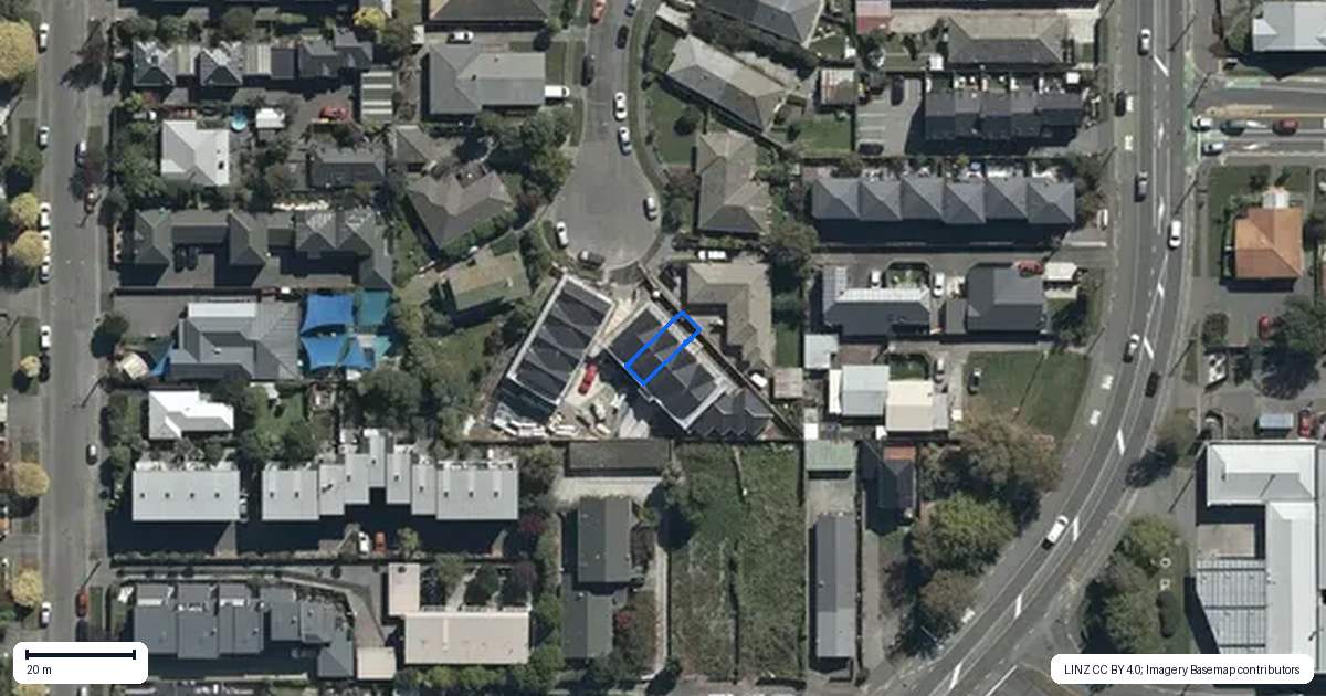 Property context map for 2/11 Trist Place, Edgeware, Christchurch