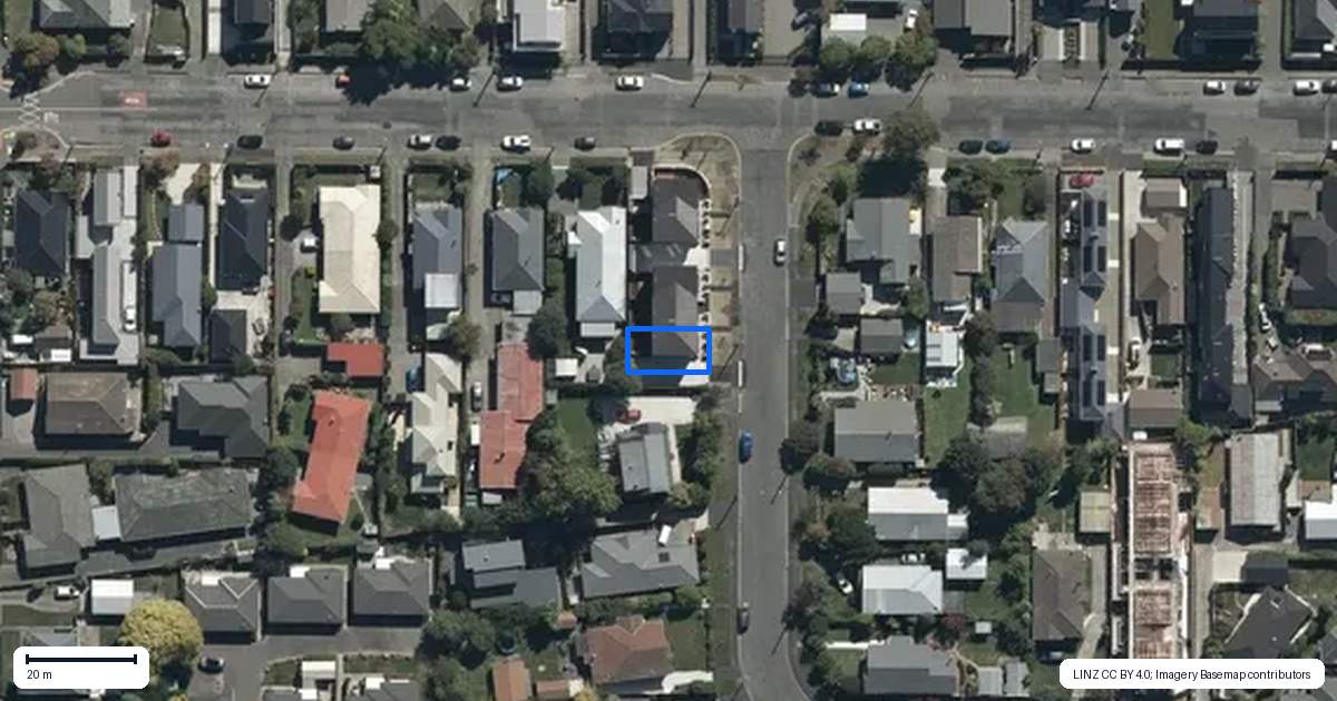 Property context map for 1/26 Winton Street, St Albans, Christchurch
