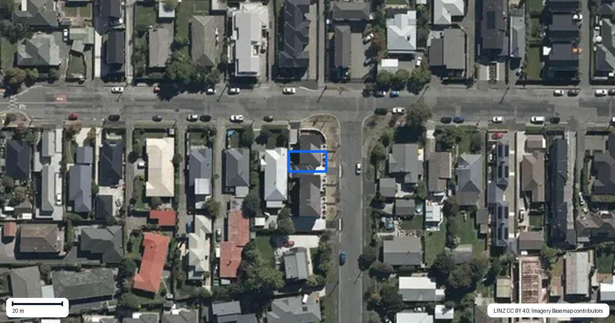 Property context map for 4/26 Winton Street, St Albans, Christchurch