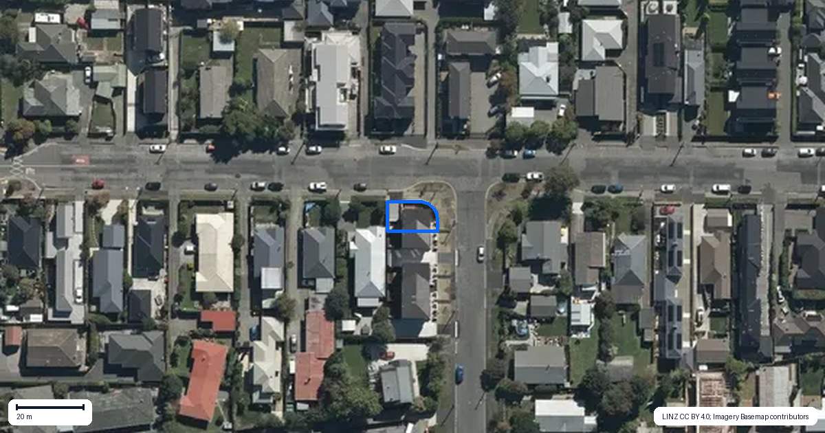 Property context map for 5/26 Winton Street, St Albans, Christchurch