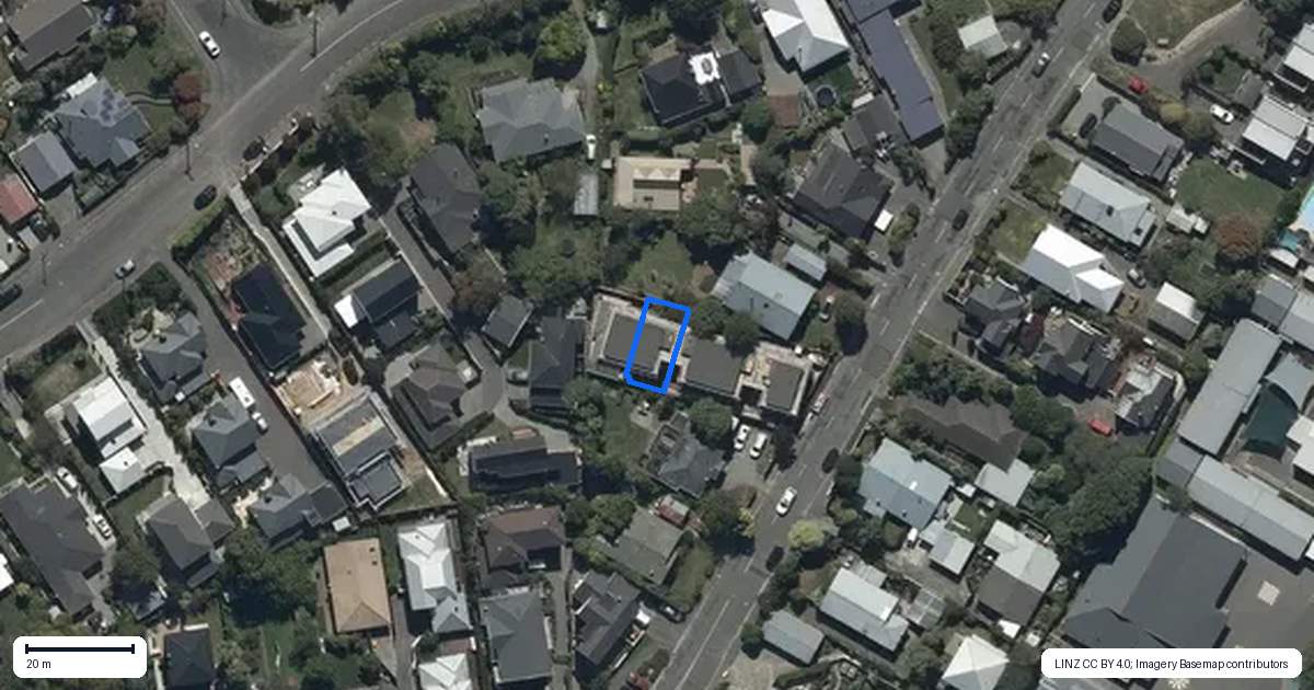 Property context map for 4/19 Courtenay Street, St Albans, Christchurch
