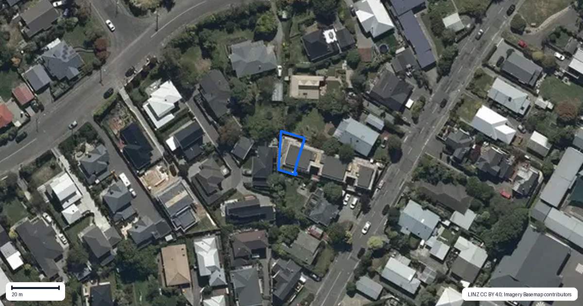 Property context map for 5/19 Courtenay Street, St Albans, Christchurch