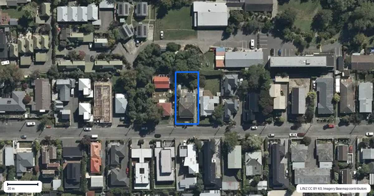 Property context map for 29 Berry Street, St Albans, Christchurch