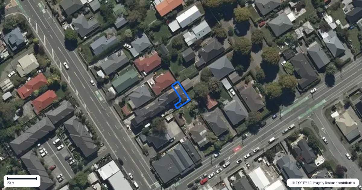 Property context map for 5/162 Cranford Street, St Albans, Christchurch