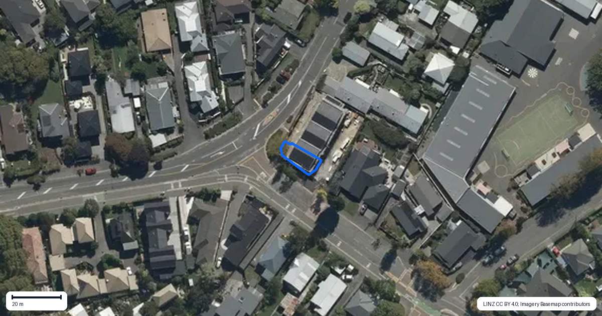 Property context map for 1/2 Courtenay Street, St Albans, Christchurch