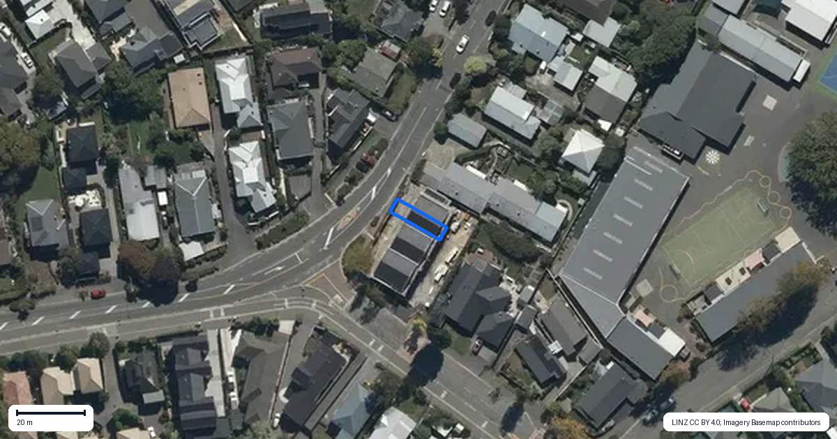 Property context map for 5/2 Courtenay Street, St Albans, Christchurch