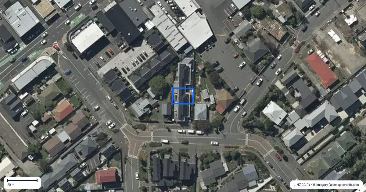 Property context map for 2/21 Spencer Street, Addington, Christchurch