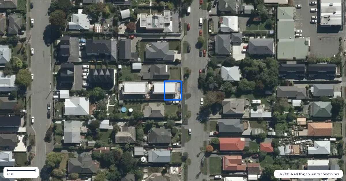 Property context map for 1/37 Woodville Street, Edgeware, Christchurch