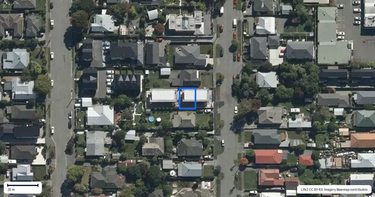 Property context map for 2/37 Woodville Street, Edgeware, Christchurch