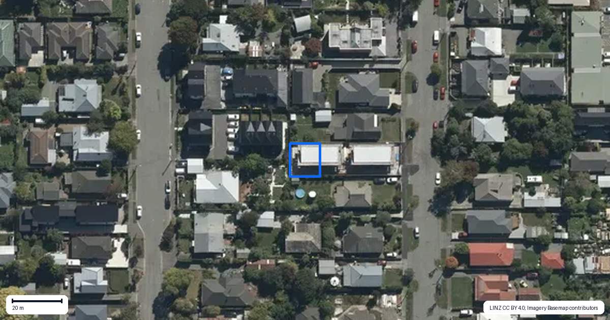 Property context map for 4/37 Woodville Street, Edgeware, Christchurch