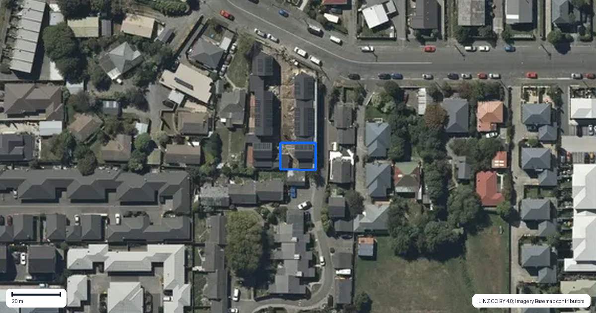 Property context map for 4/26 Ward Street, Addington, Christchurch