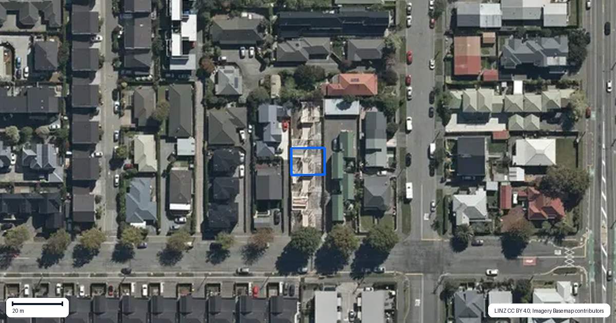Property context map for 3/125 Canon Street, Edgeware, Christchurch