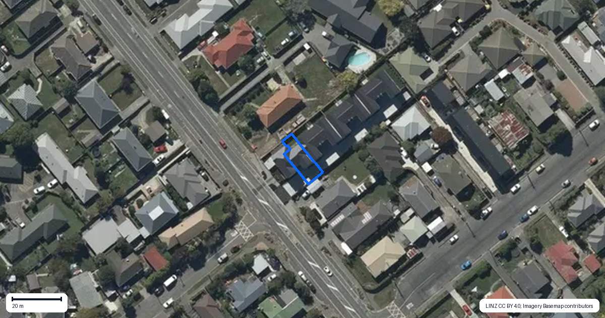 Property context map for 2/198 Lyttelton Street, Spreydon, Christchurch