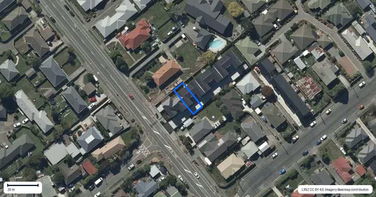 Property context map for 3/198 Lyttelton Street, Spreydon, Christchurch
