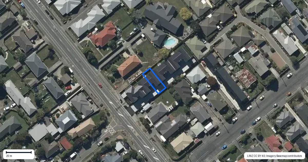 Property context map for 4/198 Lyttelton Street, Spreydon, Christchurch