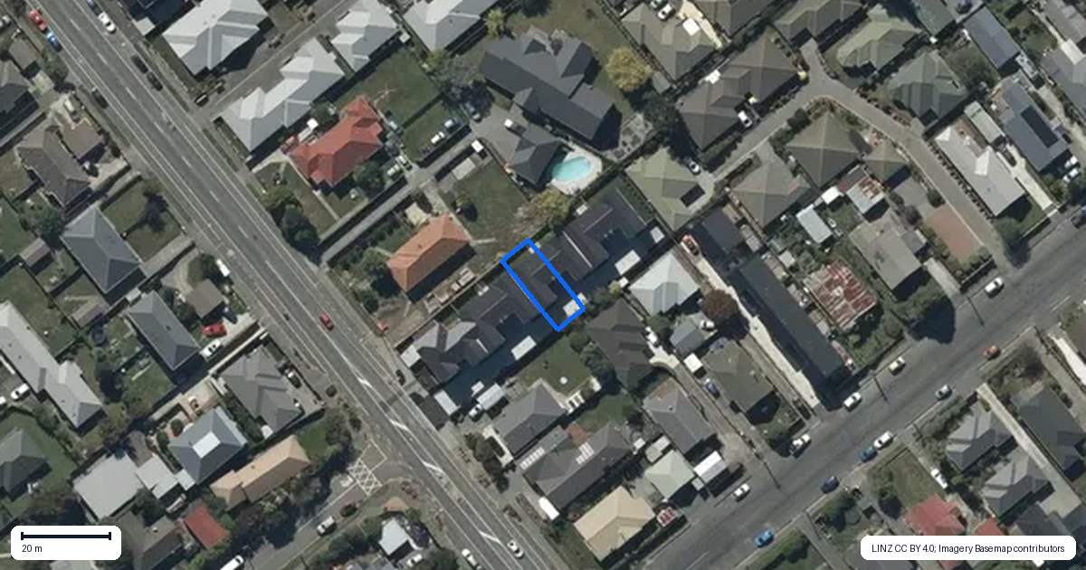 Property context map for 5/198 Lyttelton Street, Spreydon, Christchurch