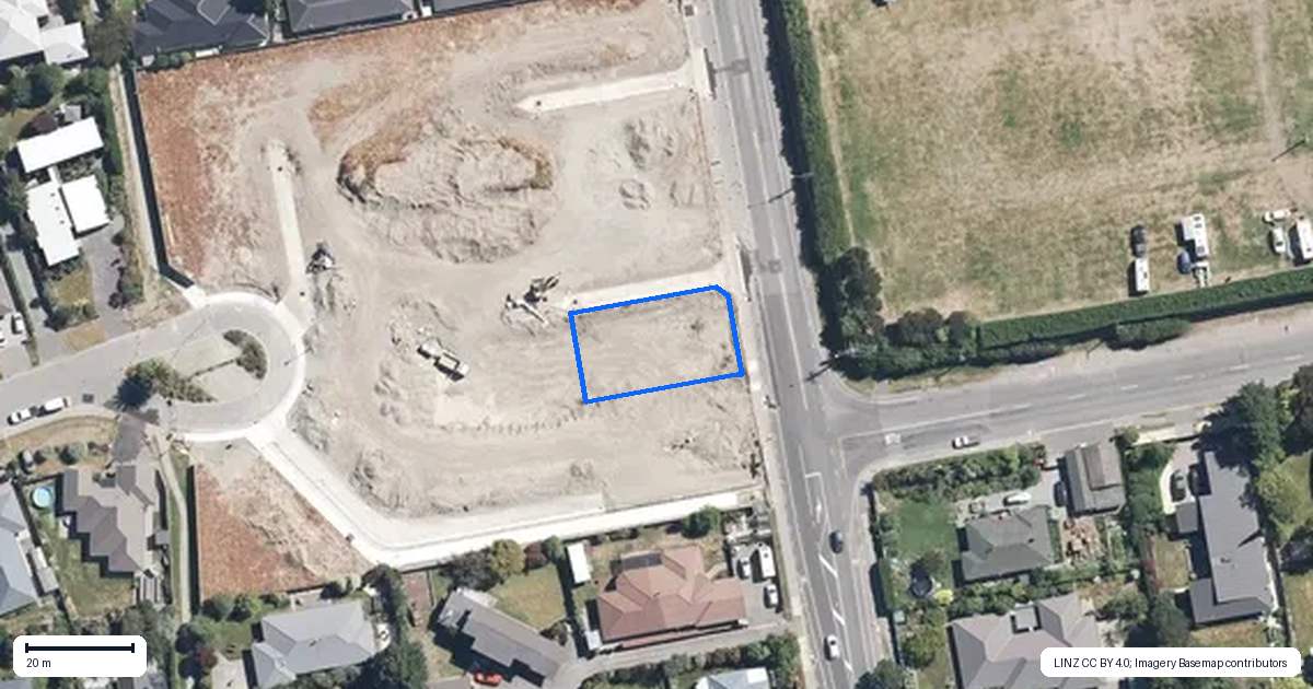 Property context map for 135 Ashley Street, Rangiora