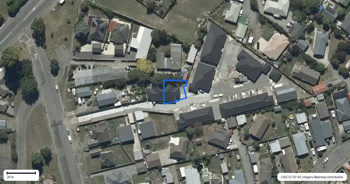 Property context map for 2/9C Cuffs Road, Wainoni, Christchurch