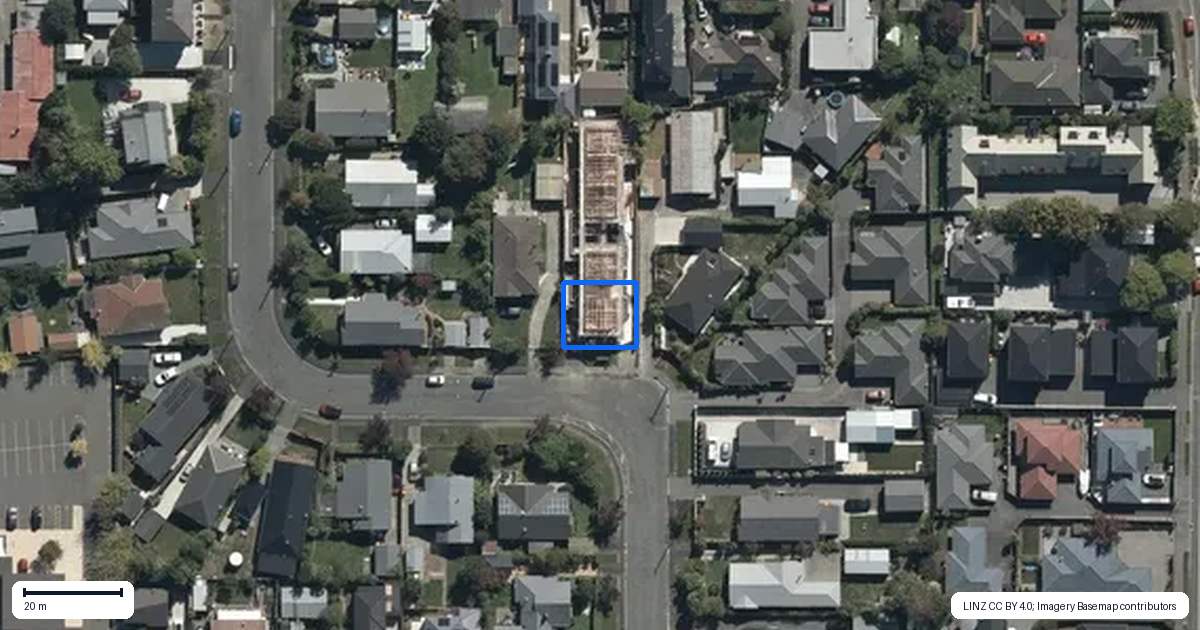 Property context map for 1/46 Lindsay Street, St Albans, Christchurch