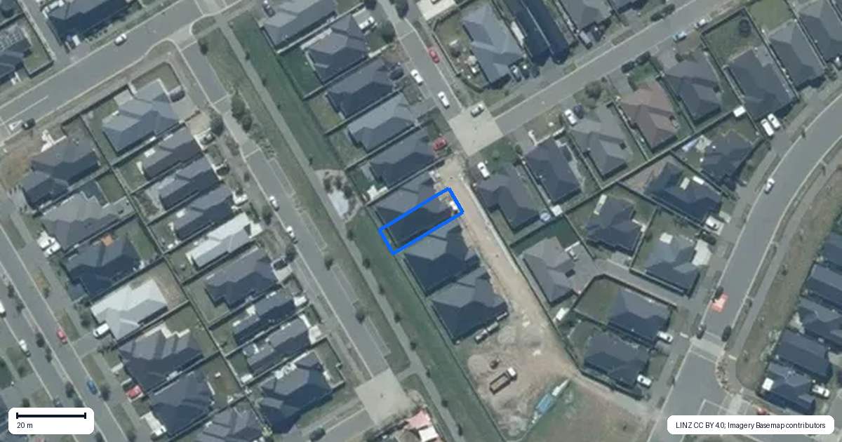 Property context map for 14 Hollows Lane, Rolleston