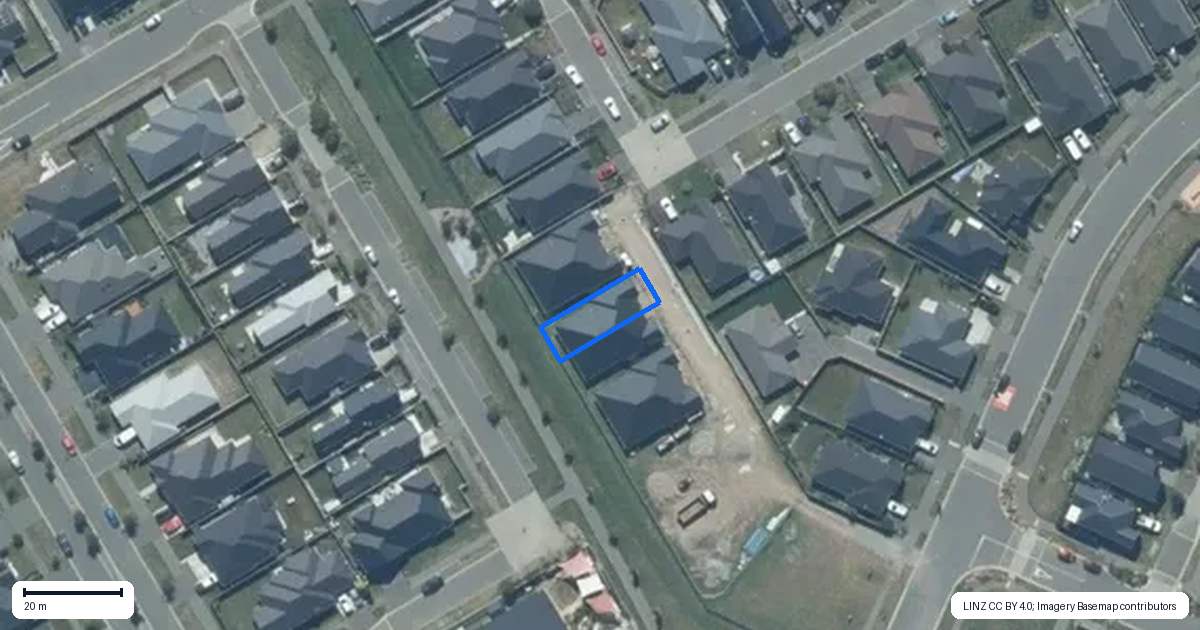 Property context map for 16 Hollows Lane, Rolleston