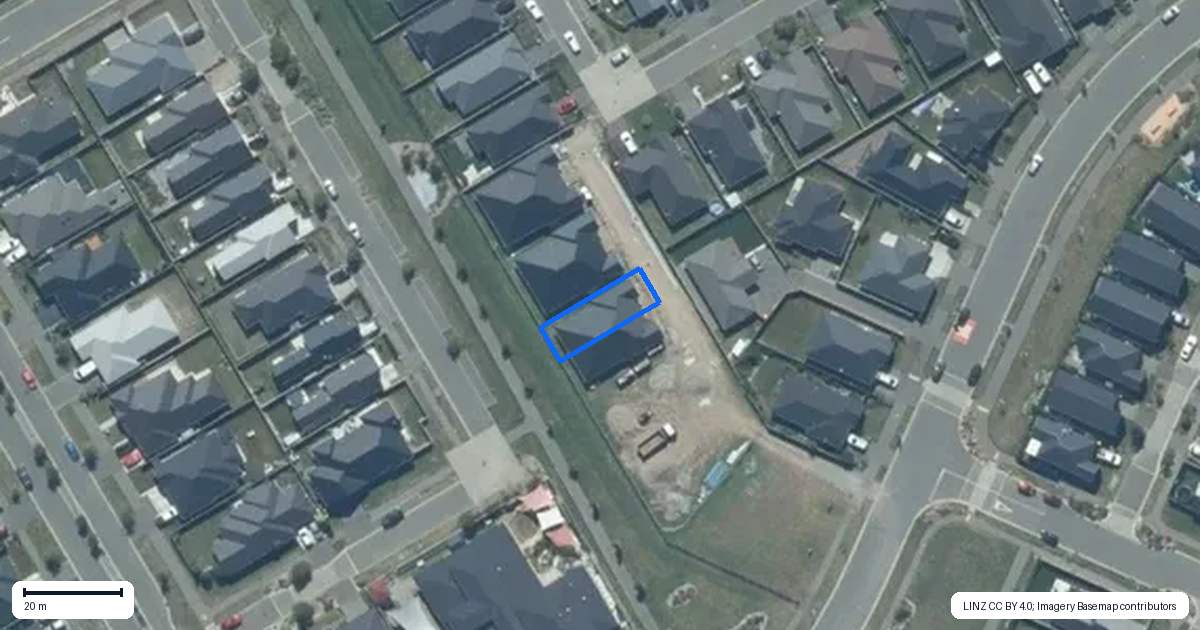 Property context map for 20 Hollows Lane, Rolleston