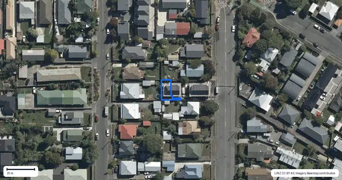 Property context map for 4/33 England Street, Phillipstown, Christchurch