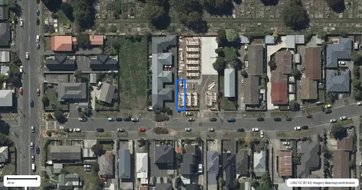 Property context map for 1/21 Fairfield Avenue, Addington, Christchurch