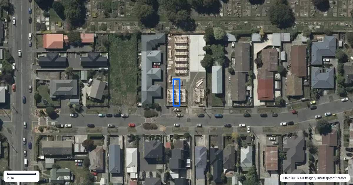 Property context map for 2/21 Fairfield Avenue, Addington, Christchurch