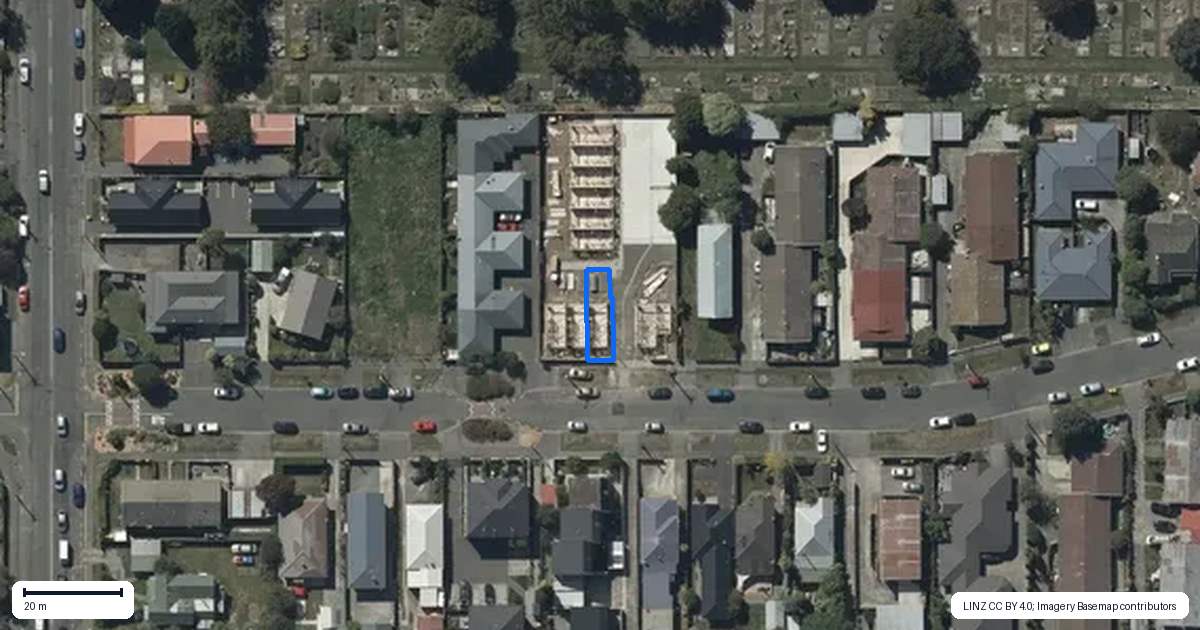Property context map for 3/21 Fairfield Avenue, Addington, Christchurch