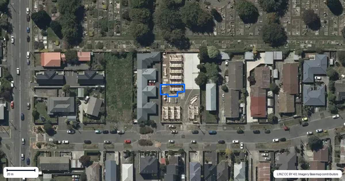 Property context map for 5/21 Fairfield Avenue, Addington, Christchurch