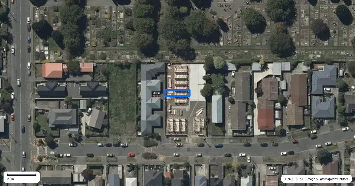 Property context map for 6/21 Fairfield Avenue, Addington, Christchurch