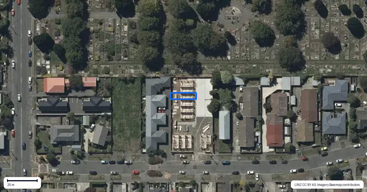 Property context map for 8/21 Fairfield Avenue, Addington, Christchurch