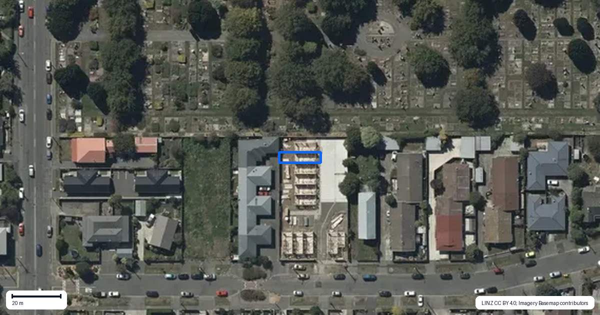 Property context map for 9/21 Fairfield Avenue, Addington, Christchurch