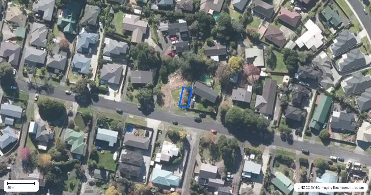 Property context map for 1/21 Baird Street, Howick, Auckland