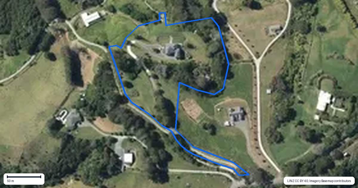 Property context map for 140 Rodney Road, Whangateau