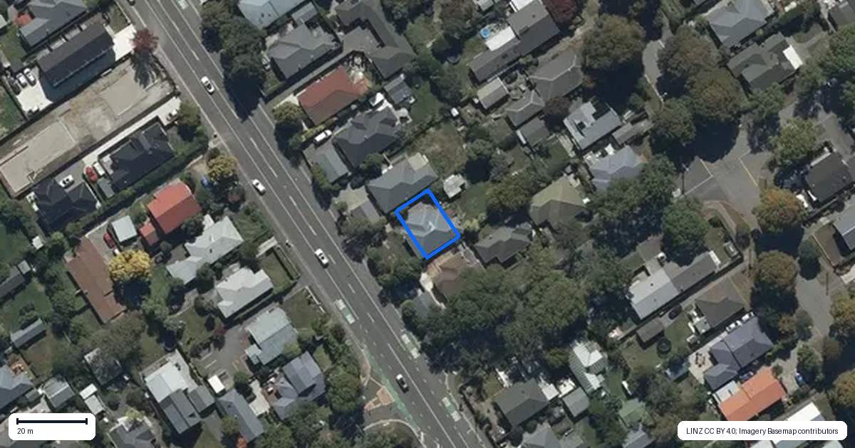 Property context map for 2/188 Cranford Street, St Albans, Christchurch