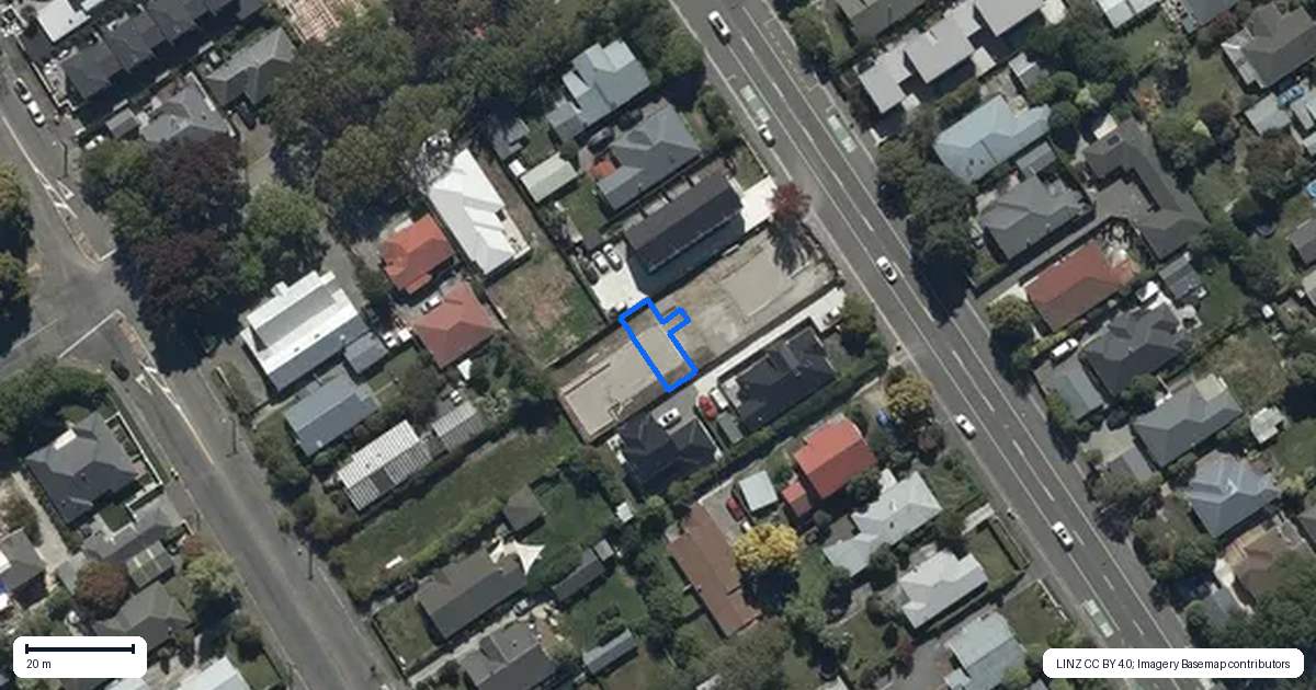 Property context map for 4/205 Cranford Street, St Albans, Christchurch