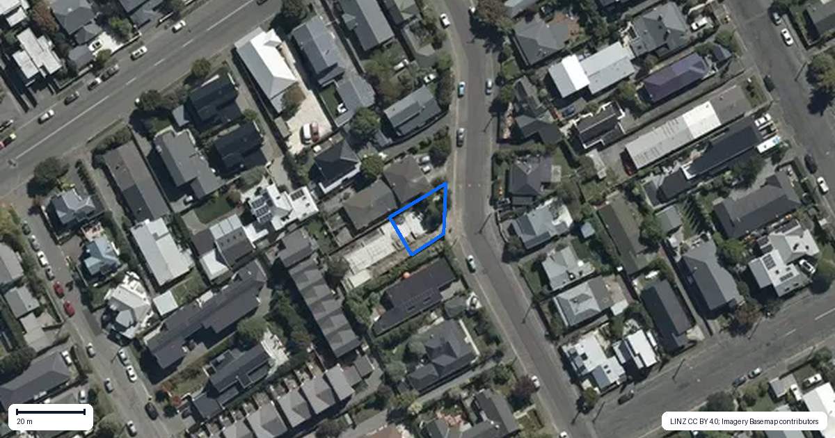 Property context map for 1/129 Bristol Street, St Albans, Christchurch