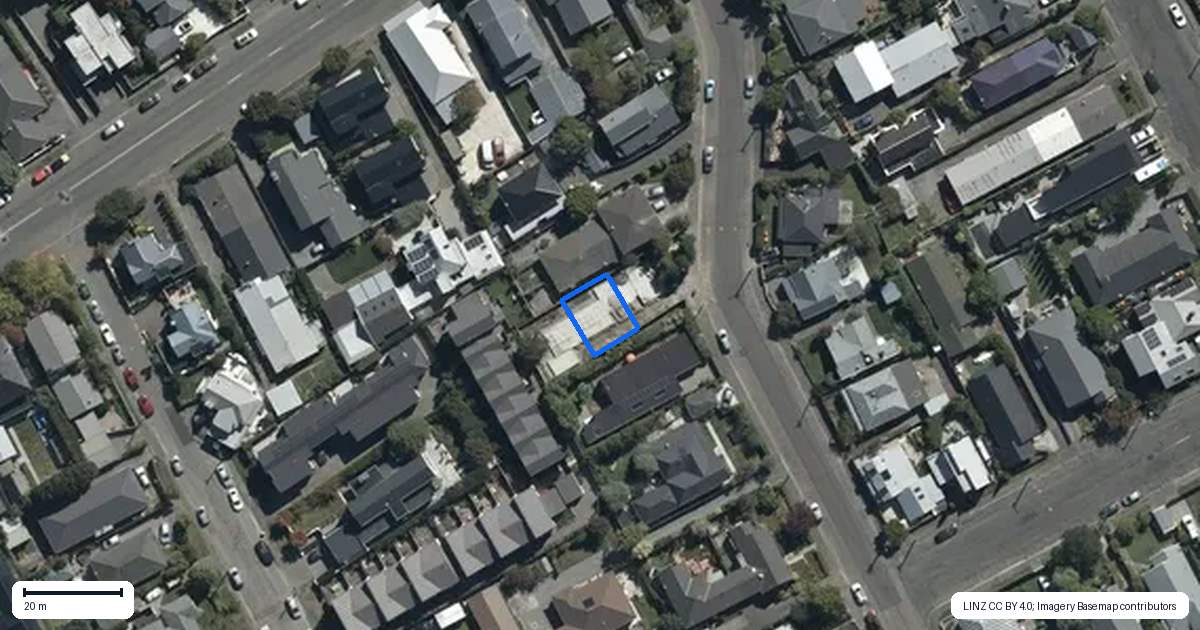 Property context map for 2/129 Bristol Street, St Albans, Christchurch