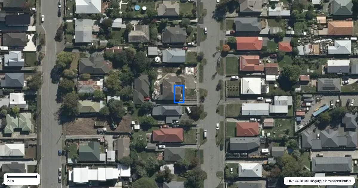 Property context map for 2/23 Woodville Street, Edgeware, Christchurch
