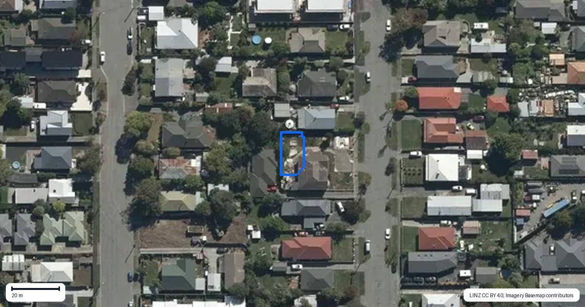 Property context map for 6/23 Woodville Street, Edgeware, Christchurch