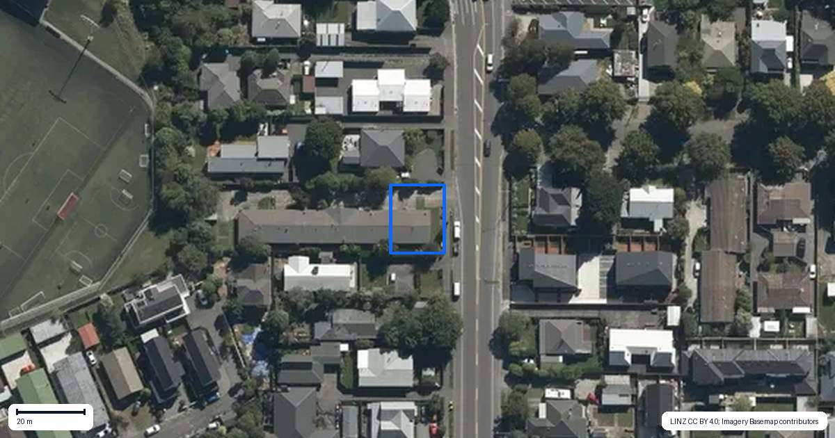 Property context map for 1/83 Cranford Street, St Albans, Christchurch