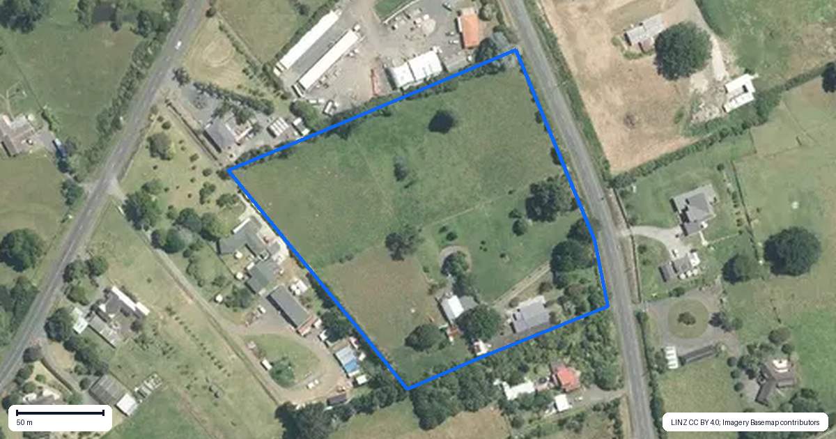 Property context map for 1206 Great South Road, Runciman, Drury