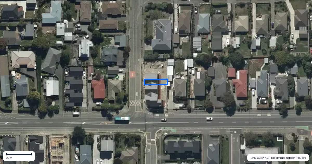 Property context map for 6A Hope Street, Shirley, Christchurch