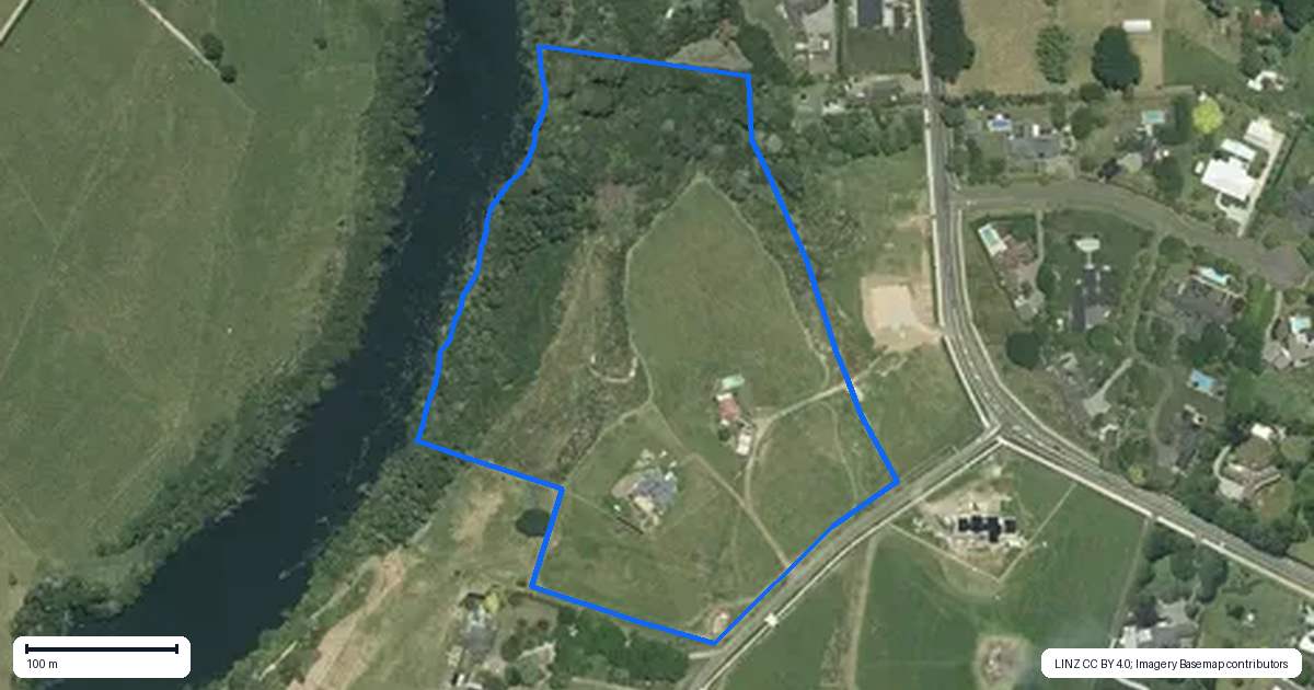 Property context map for 206 Newell Road, Tamahere, Hamilton