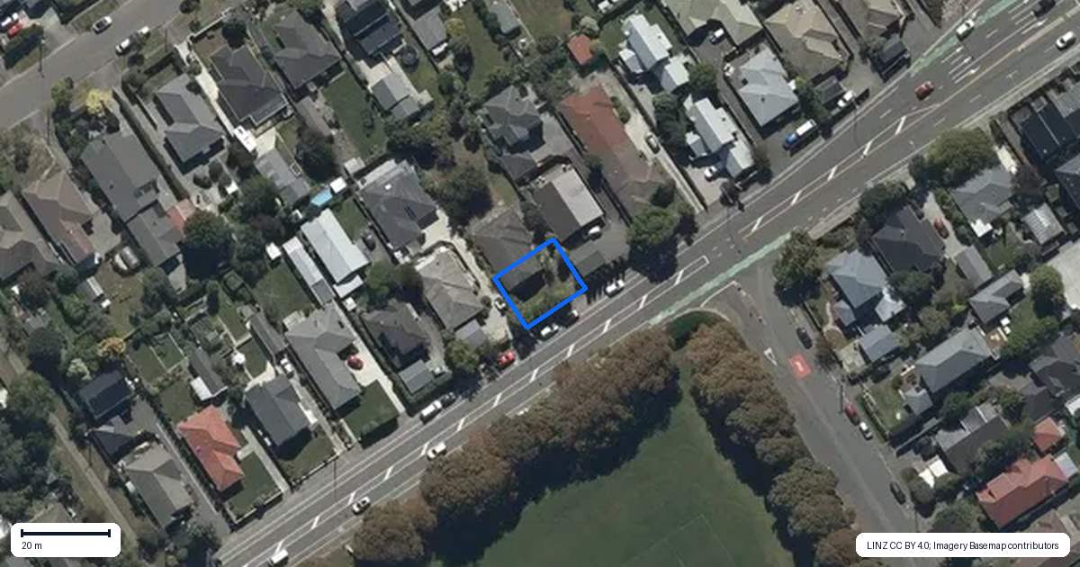 Property context map for 1/197 Innes Road, St Albans, Christchurch