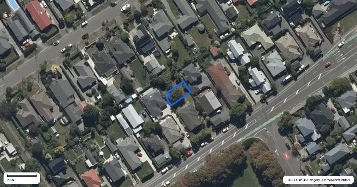 Property context map for 4/197 Innes Road, St Albans, Christchurch