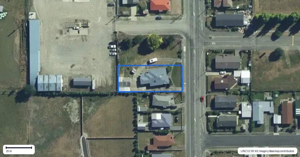 Property context map for 101 Robertson Street, Gore
