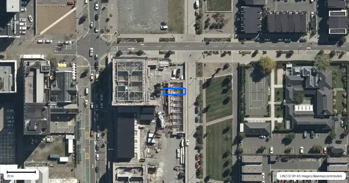 Property context map for 106 Huanui Lane, Christchurch Central, Christchurch
